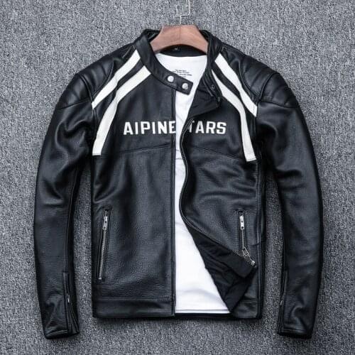 2020 Black Men Slim Fit Bikers Leather Jacket Plus Size 4XL Genuine Thick Cowhide Short Russian Motorcycle Coat FREE SHIPPING