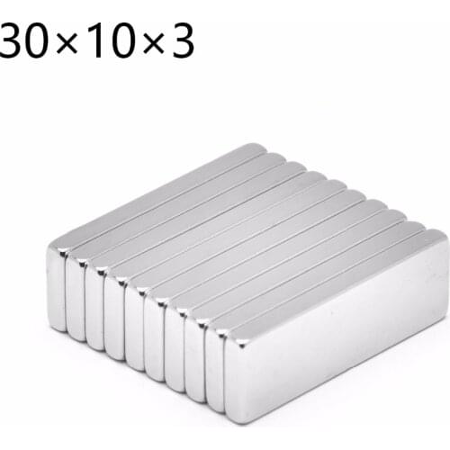 50pcs N35 30mm x 10mm x 3 mm Strong Bar Cuboid Block Magnets 30x10x3 Rare Earth Neodymium 30*10*3 30*10*3mm