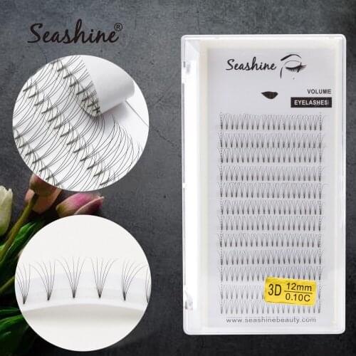 Seashine Short Stem Premade Fans 6D Volume Lashes Extension Professional Cils Volume Eyelashes Russian Volume Eyelash Extensions