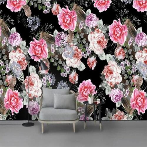 Custom 3D wallpaper mural modern fashion fresh romantic plant flower living room background wall decoration wallpaper