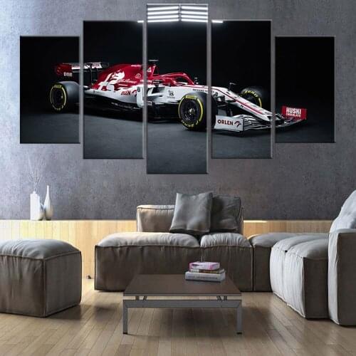 Wall Art Poster HD Prints Modular Alfa Romeo C39 F1 Cars Pictures 5 Pcs Canvas Painting Home Decoration For Living Room Frame