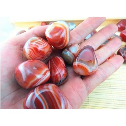 Natural chalcedony carnelian red agate Natural Stone Natural crystal agate stone mineral red lines agate stone small decoration