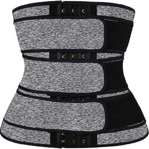 Neoprene Three Belt Waist Trainer Corset Underbust Bustier Plus Size 6XL Korsett Hooks Eyes Gorset Sports Hot Shaper Corselet