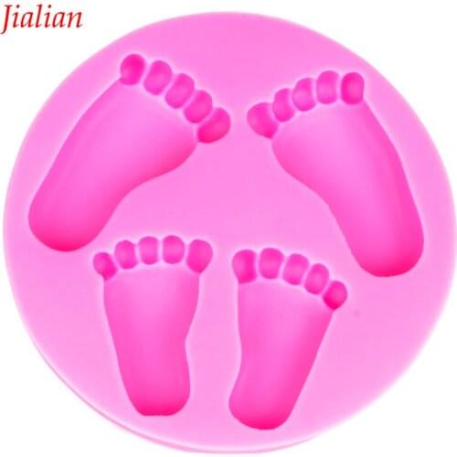 Foot 3D Reverse sugar molding fondant cake silicone mold polymer clay molds chocolate pastry candy making decoration tools F0020