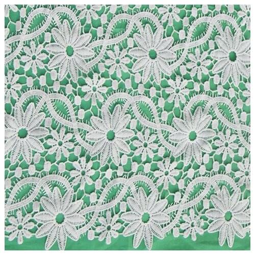 New Top Grade African Guipure Lace Fabric White French Lace Fabric High Quality Nigerian Lace For Wedding Dress Sewing Materials