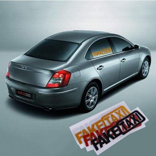 New 1pc Funny Window Vinyl Decals Car Styling Self Adhesive Emblem Car Stickers FAKE TAXI Car Stickers Reflective Stickers