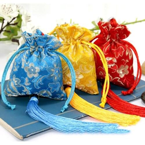 Temperament Sachet Brocade Fashion Dragon Flower Pattern Portable Car Hanging Bedroom Decoration Hanfu Accessories Empty Bag New