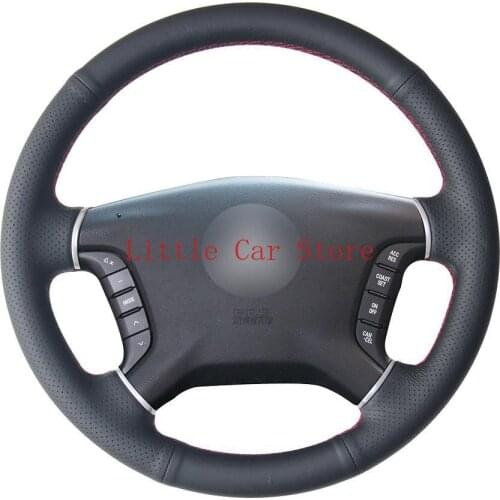 DIY Black Leather Car Steering Wheel Cover For Mitsubishi Pajero 2007-2014 Galant 2008-2012