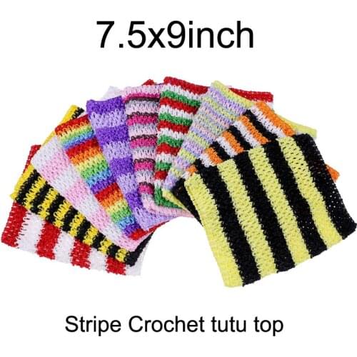 9inches Stripe Crochet Tutu Tube Tops 20x23cm Baby Girls Tutu Dress Tank Tops