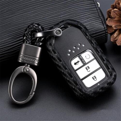 Auto Smart Protection Key Covers Accessories Car Styling Case For Honda Civic Accord EX EXL Crv Crz Hrv Carbon Fiber Shell