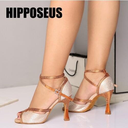 Latin Dance-Shoes Women Salsa Tango Ladies Modern Ballroom Dance Shoes Girls High Heels Soft Sole Dancing Shoes Female Sandals