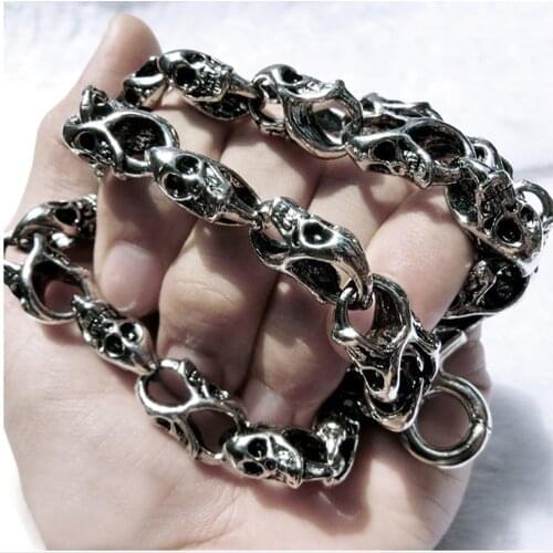 Heavy Wallet Chain Seld Defense Bracelet Necklace Biker Hip Hop Rock Punk Skull Strong Key Jeans Trouser Chain Wallet Chain