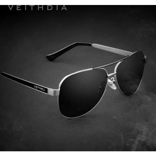 VEITHDIA Classic Brand Stainless Steel Mens Sunglasses Polarized Green Lens Sun Glasses Eyewear Accessories For Men 3152