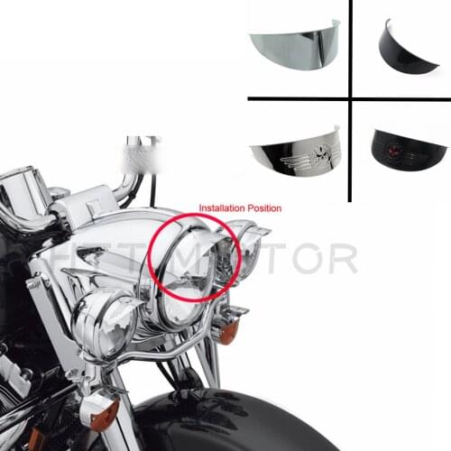 Aftermarket Free Shipping Motorcycle Parts Gear Skull Black 7" Headlight Visor Heavy Duty Thick For Harley XL XLH FXR FX
