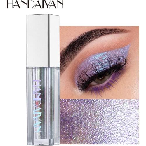 HANDAIYAN Marble Glitter Liquid Eye Shadow Makeup Metallic Satin Waterproof Eyeshadow Cream Long Lasting Make Up Cosmetics Gel