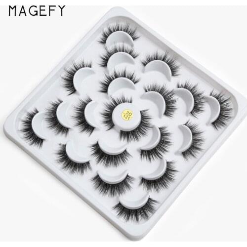 10 Pairs Natural False Eyelashes Fake Lashes 3d Mink Lashes Long Makeup Eyelash Extension Mink Eyelashes for Beauty