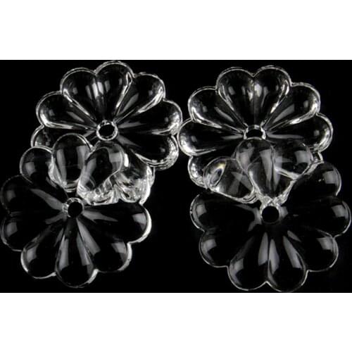 16mm 20mm 25mm 30mm Crystal Rosette Beads Glass Flower Cut Diy Beads 35mm 50mm 60mm 70mm 10pcs eads Glass Chandelier Beads