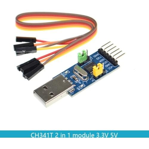 CH341T 2 in 1 module 3.3V 5V USB to I2C IIC UART USB to TTL single-chip serial port downloader