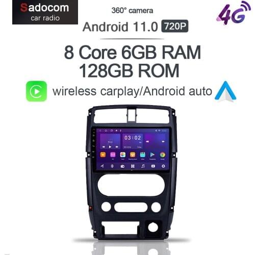 360 Panoramic Camera Carplay 6GB+128GB Android 10.0 Car DVD Player GPS WIFI Bluetooth 5.0 RDS Radio For Suzuki Jimny 2007-2012