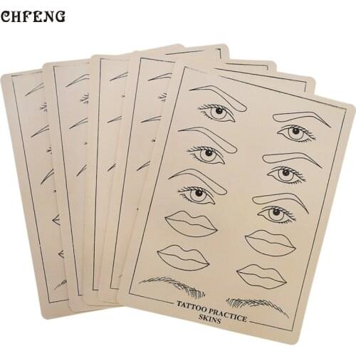 Tattoo Accesories 10pcs Artificial Soft Leather Tattoo Practice Skin Tattoo Supply Professional Eyebrow Lip Permanent Makeup