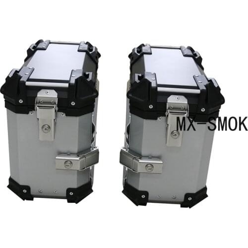 36L/46L Trunk Motorcycle Side Tail Boxes Black Silver Aluminum Case Box Waterproof Trunk for Universal Bike