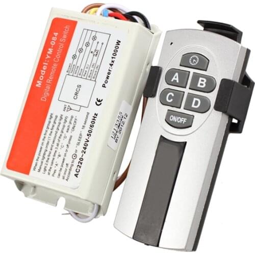 4 Ports Wireless Remote Control Digital Remote Control Switch Lightswitch