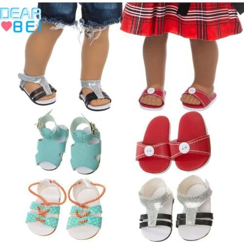 Doll Shoes Sandals Simple Style For 18Inch American &43Cm Born Baby Fashion Daily Wear Girls Christmas Gift