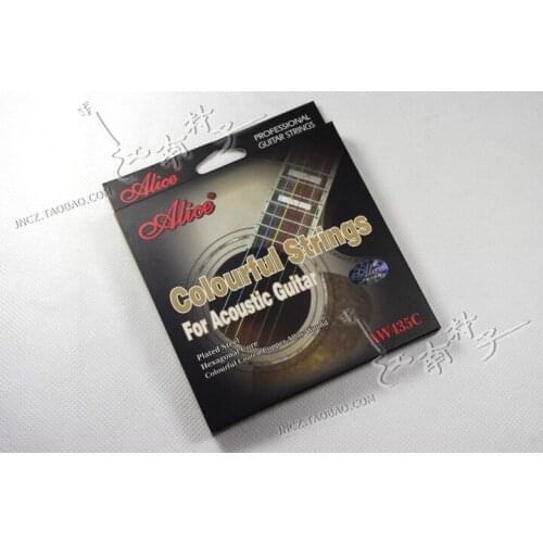 Alice AW435C Colourful Acoustic Guitar Strings 1st-6th Strings Golden Ball-End 011-052