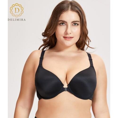 DELIMIRA Womens Smooth Foam Full Coverage Underwire Seamless Racerback Front Closure Bra