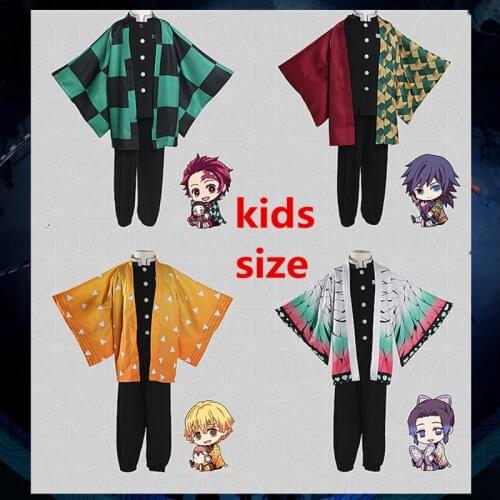 Kids Anime Kimetsu no Yaiba Demon Slayer Cosplay Costume Kamado Tanjirou Nezuko Zenitsu Tomioka Kimetsu no Yaiba Cosplay Kimono