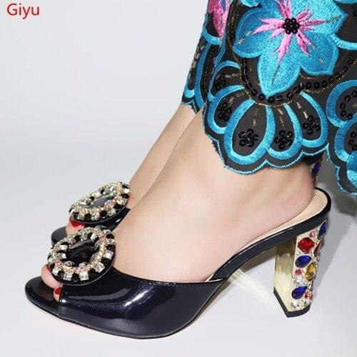 Doershow fashion African sandals for party,beautiful ladies shoes with rhinestones!!SVZ1-6