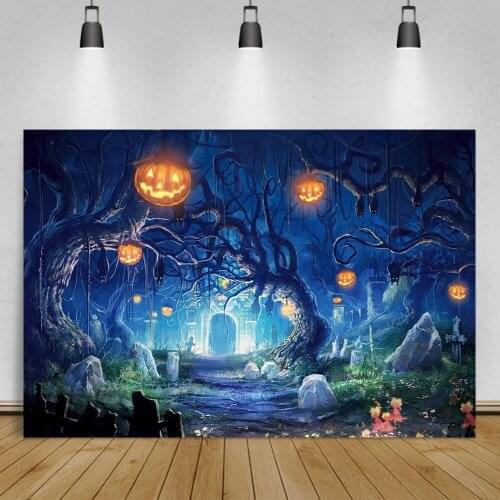 Halloween Backgrounds For Photography Old Tree Town Tomb Park Celebration Party Eve Scenic Photo Backdrop For Photo Studio
