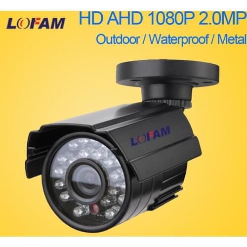 LOFAM CCTV Camera IR Cut AHD 1080P Surveillance 2.0MP Camera 2MP HD Outdoor Waterproof Bullet Security AHD Camera Day Night View