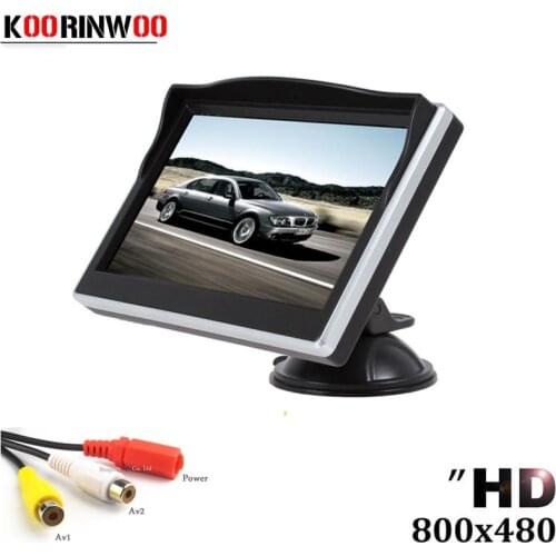 Koorinwoo High Resolution 5" Monitor tft lcd 800*480 Parking Video System Parking Assistance RCA AV1/2 Digital For DVD/camera