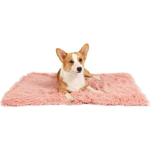 Pet bed for medium large dog accessories supplies cat carpet cushion furry Soft Plush Soft plush faux mat dog house blanket