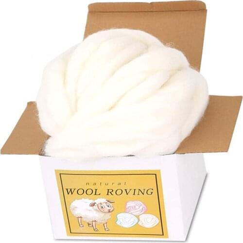 LMDZ Wool Roving Bulk Wool Chunky Yarn Soft Felting Wool Supplies for Hand Spinning, Felting, Blending, Weaving and DIY Craft