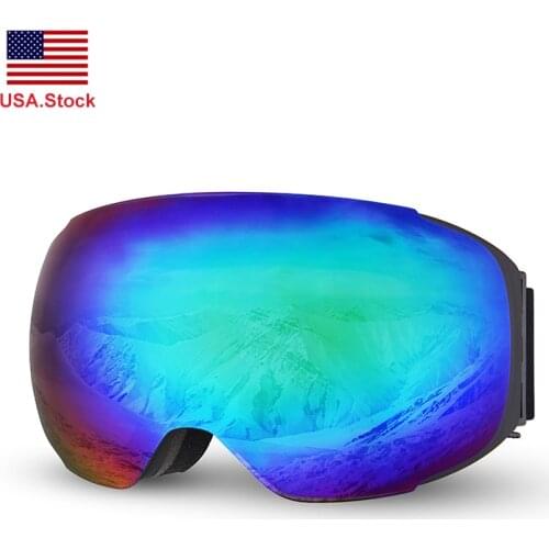 Magnetic Detachable Ski Goggles Double Layers UV400 Anti-fog Windproof Snowmobile Mask Skiing Skating Snow Snowboard Glasses