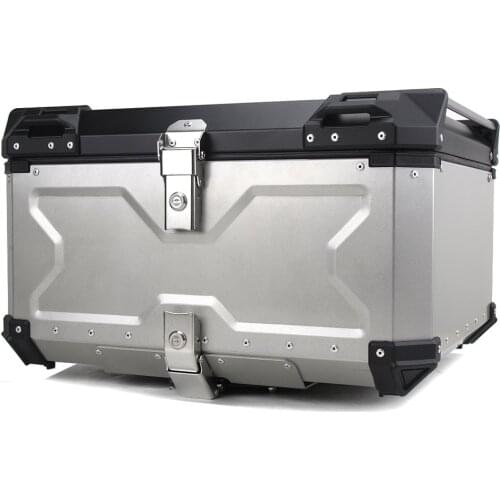 For Motorcycle Modified Large 100L Takeaway Tail Box Electric Car Aluminum Alloy X Embossed Quick Release Tail Box New