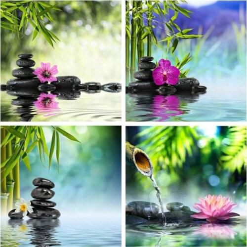 MomoArt 5D DIY Diamond Embroidery Orchid Cross Stitch Kits Diamond Painting Flower Rhinestone Picture Spring Home Decor Gift