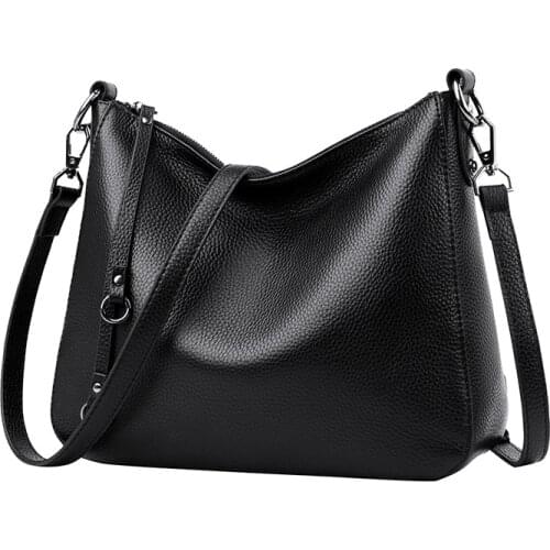 2020 new womens Baotou leather shoulder bag simple fashion leather ladies bag portable messenger bag tote bag