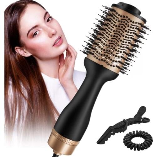 One Step Hair Dryer Electric Hot Air Brush Multifunctional Negative Dryer brush Negative Ion Generator Hair Straightener Curler