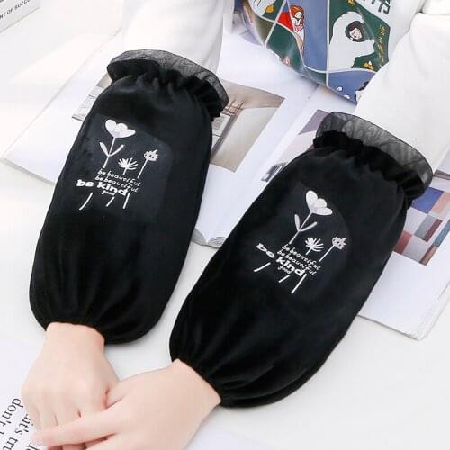 Autumn and winter cute adult long antifouling sleeves fleece warm student work sleeves female home office