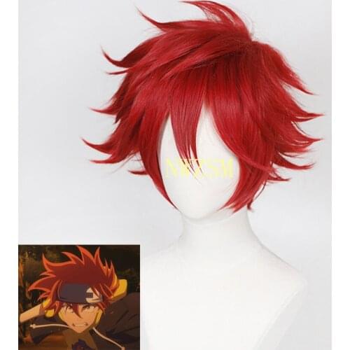 Anime SK8 the Infinity Reki Cosplay Wig Red Hair Men Short Curly Headwear Halloween Carnival Party Props