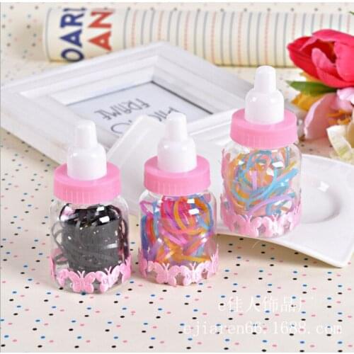 PUDCOCO 1 Bottle New Baby Girls Children Ring Hair Accessories Gift Bottle Candy Color Rubber Band Hairwear （Random Color