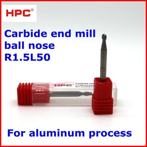 R1.5x4x50 ball nose end mills for aluminum process HRC55 tungsten