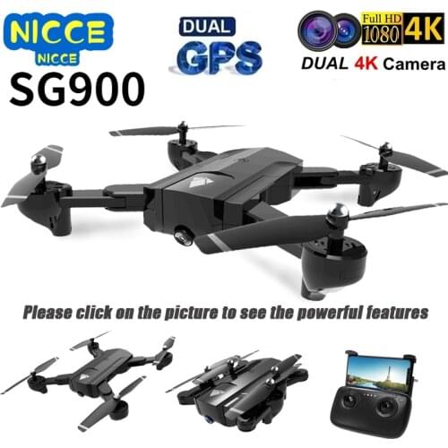 Nicce SG900S GPS Wifi RC Drone with 4K HD Dual Camera Quadrocopter FPV Professional Drone Long Battery Life Toy Kids SG900