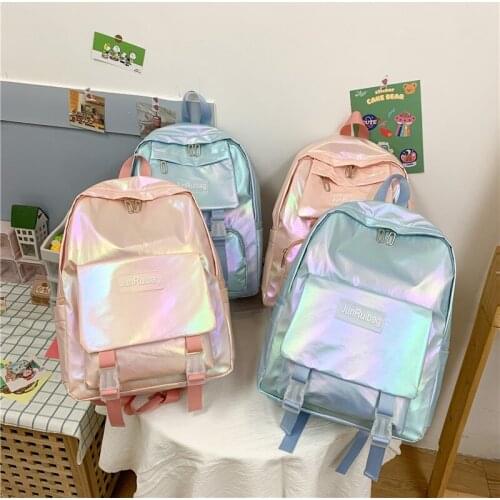 Fashion Womens Backpack Laser School Bags For Girls Summer Travel Backpacks