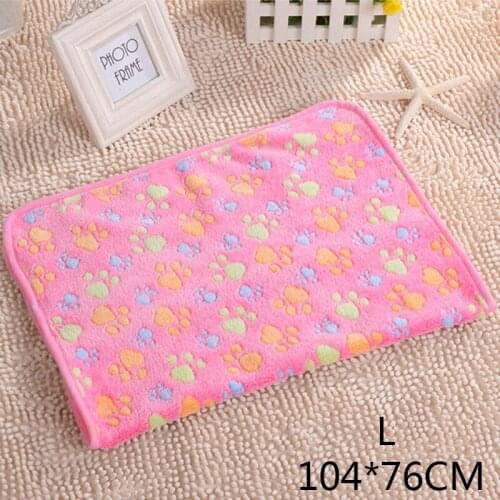 Cute Dog Bed Mats Soft Flannel Warm Pet Blanket Sleeping Beds Cover Mat