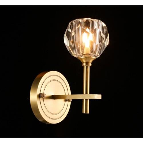 Jmzm Modern Copper Wall Lamp Bedroom Bedside Lamp Living room Aisle Wall Lamp TV Background Wall Creative LED Wall Lamp
