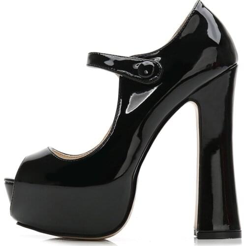 Sexy High Heels Women Mary Jane Shoes Sexy Platform Pumps Shoes Ladies Party Office Wedding Shoes Peep Toe Nude Red Heels Pumps